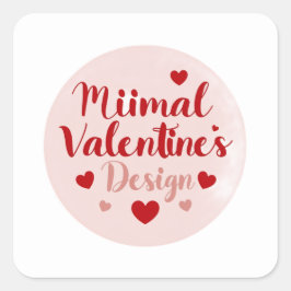 Minimaal Valentijnsdag Liefdes Typography Ontwerp Vierkante Sticker