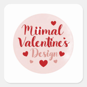 Minimaal Valentijnsdag Liefdes Typography Ontwerp Vierkante Sticker
