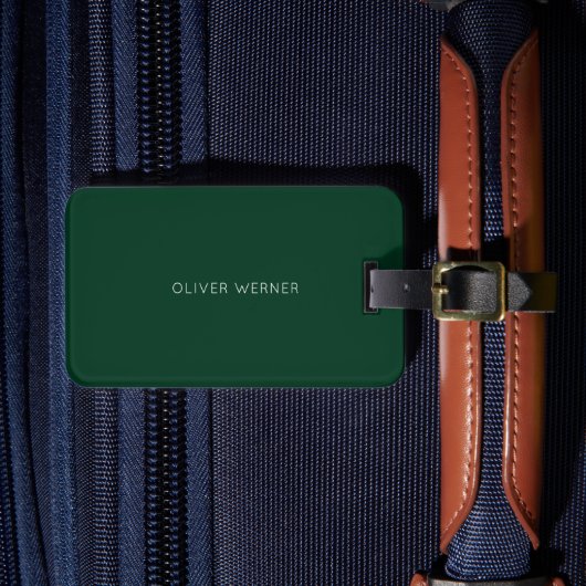 Minimaal van de minimalistische Elegant donkergroe Bagagelabel (Voorkant Insitu 4)