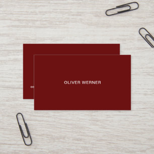 Minimaal van de minimalistische Elegant Wine-Red Visitekaartje