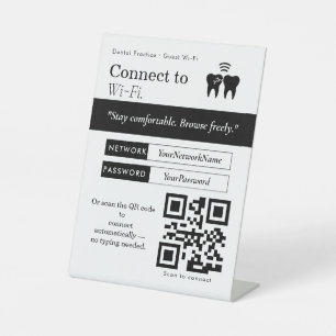 Minimaal Verbinden met Wi‑Fi QR Code Bord Wi‑Fi Reclamebord Met Voetstuk