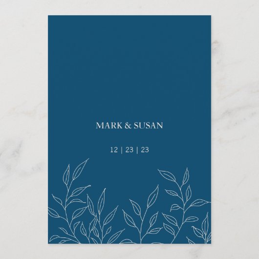 Minimaal Verlof Bruiloft Zitkaarten Kaart (Achterkant)