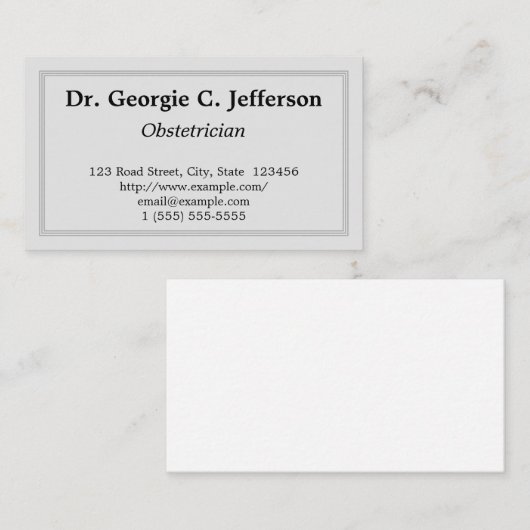 Minimaal verloskundig Visitekaartje (Voorkant / Achterkant)