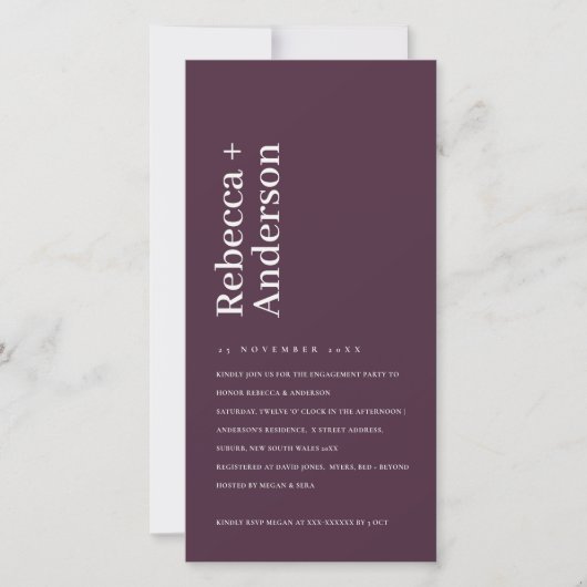 MINIMAAL VERLOVING VOOR TYPOGRAFIE VAN WIJNPLUIMVE BEDANKKAART (Voorkant)