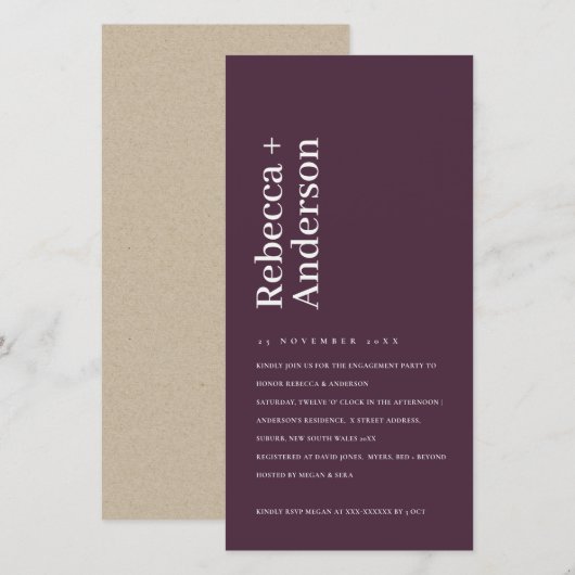 MINIMAAL VERLOVING VOOR TYPOGRAFIE VAN WIJNPLUIMVE BEDANKKAART (Voorkant / Achterkant)