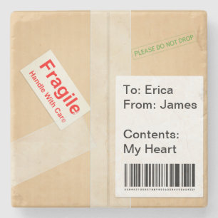 Minimaal verzendvak Aangepaste tekst bevestigen Stenen Onderzetter