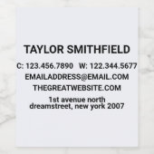 Minimaal vet modern trendy wijn etiket (Enkel label)