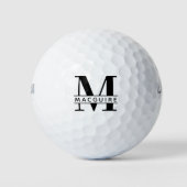 Minimaal Vet Monogram met naam Golfballen (Voorkant)