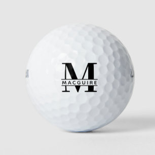 Minimaal Vet Monogram met naam Golfballen