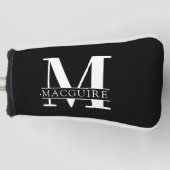 Minimaal Vet Monogram met naam Golfheadcover (Voorkant)
