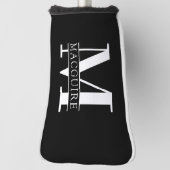 Minimaal Vet Monogram met naam Golfheadcover (Draai 90)