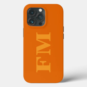 Minimaal Vet Oranje Geel Monogram Initiaal iPhone 13 Pro Hoesje