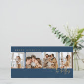 Minimaal vier foto's feestdagenkaart (Staand voorkant)