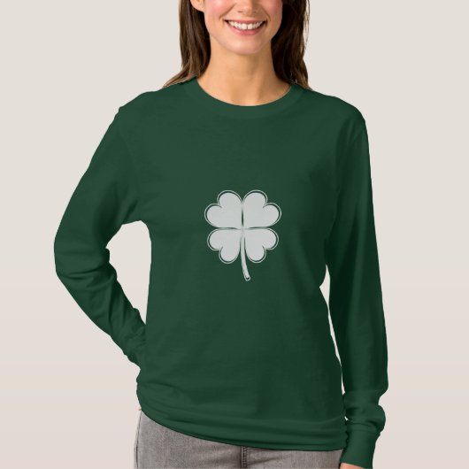 Minimaal vierbladig klaversymbool van geluk  t-shirt (Voorkant)