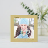 Minimaal vierkant 1 Photo Simple Joy Gold Feestdagenkaart (Staand voorkant)