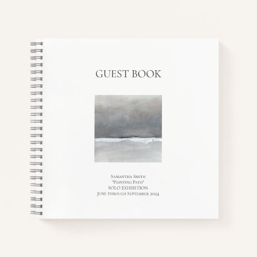 Minimaal vierkant Show exhibition Guest Book Notitieboek (Voorkant)