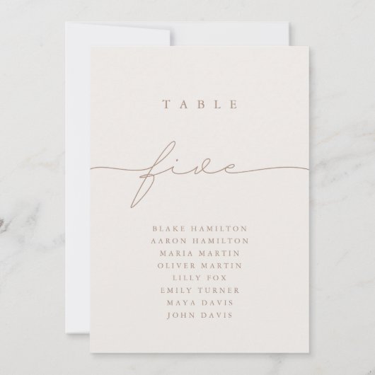 Minimaal vijf tabelnummer voor calligrafie (Achterkant)