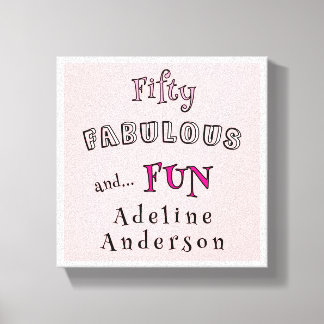 Minimaal Vijftig Fantastisch Roze Typografie 50 Ve Canvas Afdruk