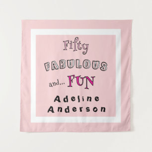 Minimaal Vijftig Prachtig Roze Typografie 50 Verja Wandkleed