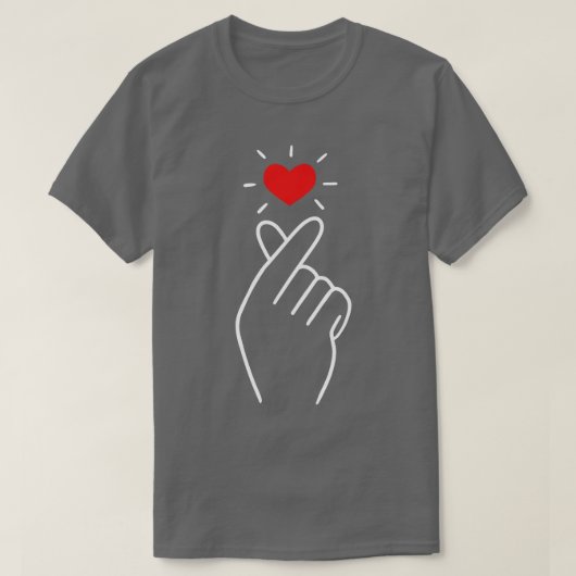 Minimaal vingerhart t-shirt (Design voorkant)