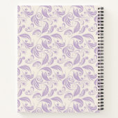 Minimaal Violet Botanische Bladeren Wervelt Patroo Notitieboek (Achterkant)