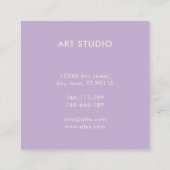 Minimaal Violet Lavender verlaat Patroonscript Vierkante Visitekaartje (Achterkant)