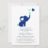 Minimaal virtueel Baby shower Blue Boy Elephant Kaart (Voorkant)