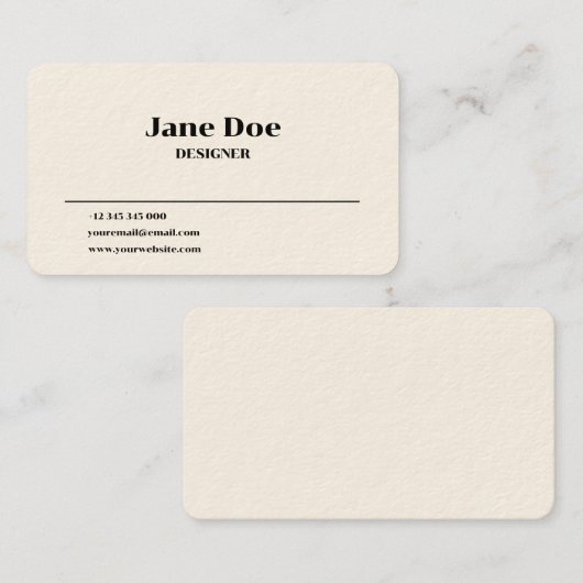 Minimaal Visitekaartje (Voorkant / Achterkant)