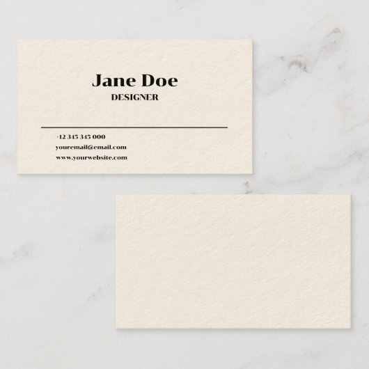 Minimaal Visitekaartje (Voorkant / Achterkant)