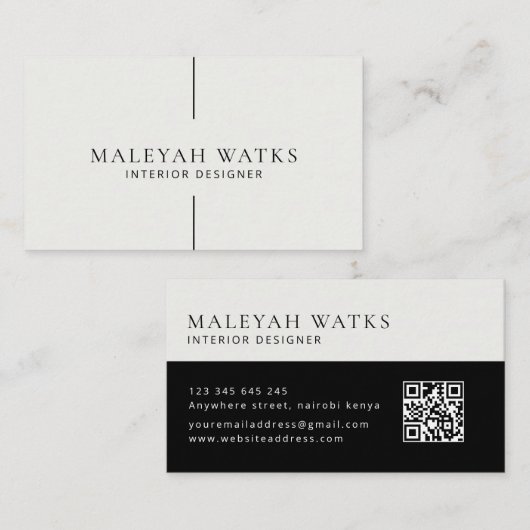 Minimaal Visitekaartje (Voorkant / Achterkant)