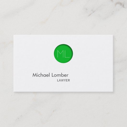 Minimaal Visitekaartje Groene Dot Monogram (Voorkant)