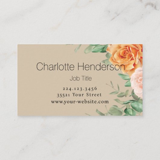 Minimaal Visitekaartje Rozen (Achterkant)