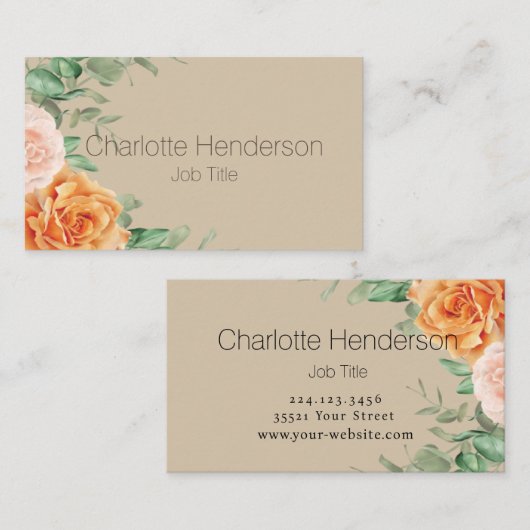 Minimaal Visitekaartje Rozen (Voorkant / Achterkant)