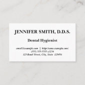 Minimaal Visitekaartje van tandhygiëne (Voorkant)