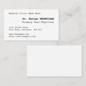 Minimaal Visitekaartje voor specialisten in de gez (Voorkant / Achterkant)