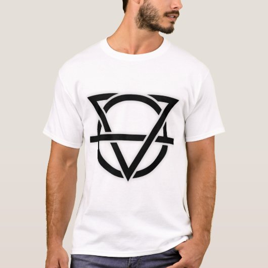 Minimaal Void Symbool Wit Aesthetic Streetwear Log T-shirt (Voorkant)