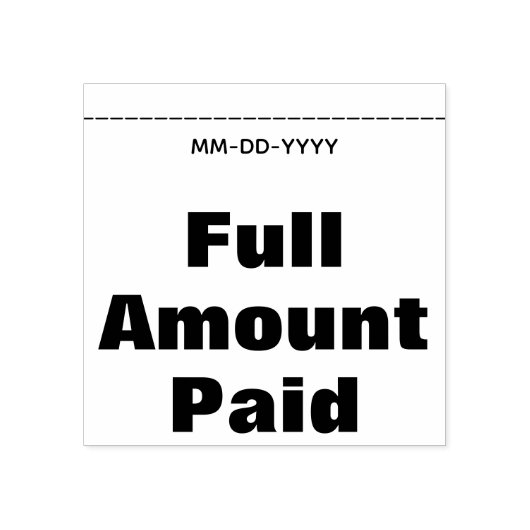 Minimaal "volledig betaald bedrag" Rubberstempel (Afrduk)
