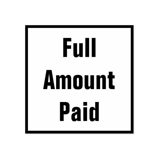 Minimaal "volledig betaald bedrag" Rubberstempel (Afrduk)