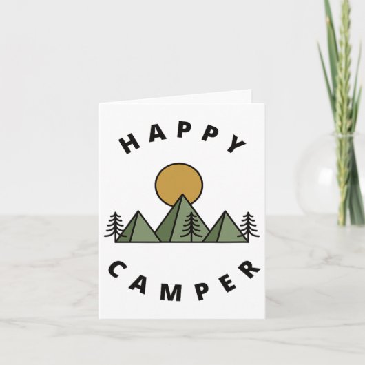 Minimaal voor Happy Camper Camp Forest Mountains Kaart (Voorkant)