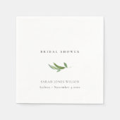 Minimaal Vrijgezellenfeest van Leafy Foliage Green Servet (Voorkant)