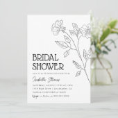 Minimaal Vrijgezellenfeest voor Floral Line Art Kaart (Staand voorkant)