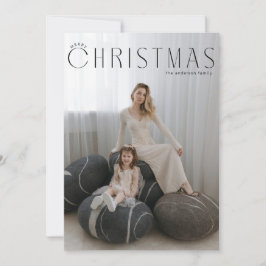 Minimaal vrolijk kerstfeest op portret feestdagenkaart