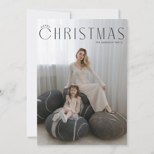 Minimaal vrolijk kerstfeest op portret feestdagenkaart (Voorkant)