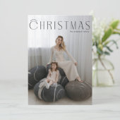 Minimaal vrolijk kerstfeest op portret feestdagenkaart (Staand voorkant)