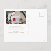 Minimaal Vrolijk Kerstfeest Wit Goud Foto Feestdagenkaart (Achterkant)