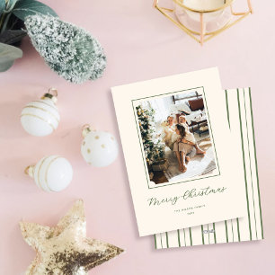 Minimaal vrolijk kerstscript Verticale één foto Feestdagenkaart