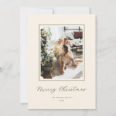 Minimaal vrolijk kerstscript Verticale één foto Feestdagenkaart (Voorkant)