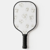 Minimaal Vrouwelijk Gezicht Lijnpatroon (2) Pickleball Paddle (Achterkant)