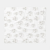 Minimaal Vrouwengezicht Lijnpatroon (3) Fleece Deken (Voorkant (Horizontaal))