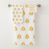 Minimaal Vuur Vlam Icoon Heet Aesthetic Grafisch Bad Handdoek (Insitu)